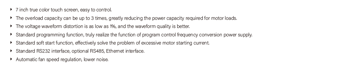 BP7 series AC frequency conversion power supply product features